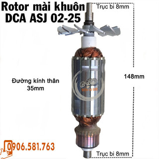 (Hàng DCA) Rotor mài khuôn DCA 02-25 (ASJ02-25), 03-25 (ASJ03-25) dây đồng 220V - Tặng chổi than