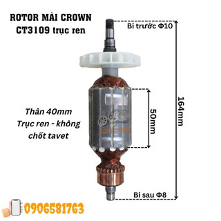 Rotor mài Crown 3109 13217 CT3109 CT13217 dây đồng 220V (có loại ren và không ren) - Tặng chổi than