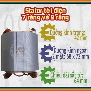 Stator tời điện (Lỗ 42mm) 220V - Dùng chung với rotor 7 răng và 9 răng 220V