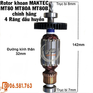 (Chính hãng) Rotor khoan MAKTEC MT80 MT80A MT80B (515893-7) 220V - Tặng chổi than