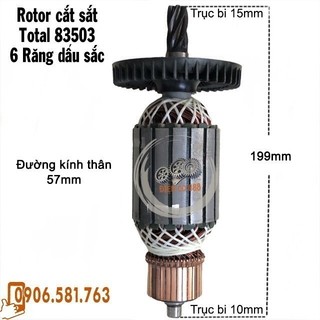 Rotor cắt sắt Total 83503 6 Răng Thân 57mm - tặng chổi than