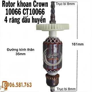 Rotor khoan CROWN CT10066, CT10077 4 Răng 220V - Tặng chổi than