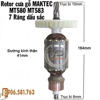 Rotor cưa gỗ MAKTEC MT580 MT583, Makita M5801, DCA AMY185 7 RĂNG - Tặng chổi than