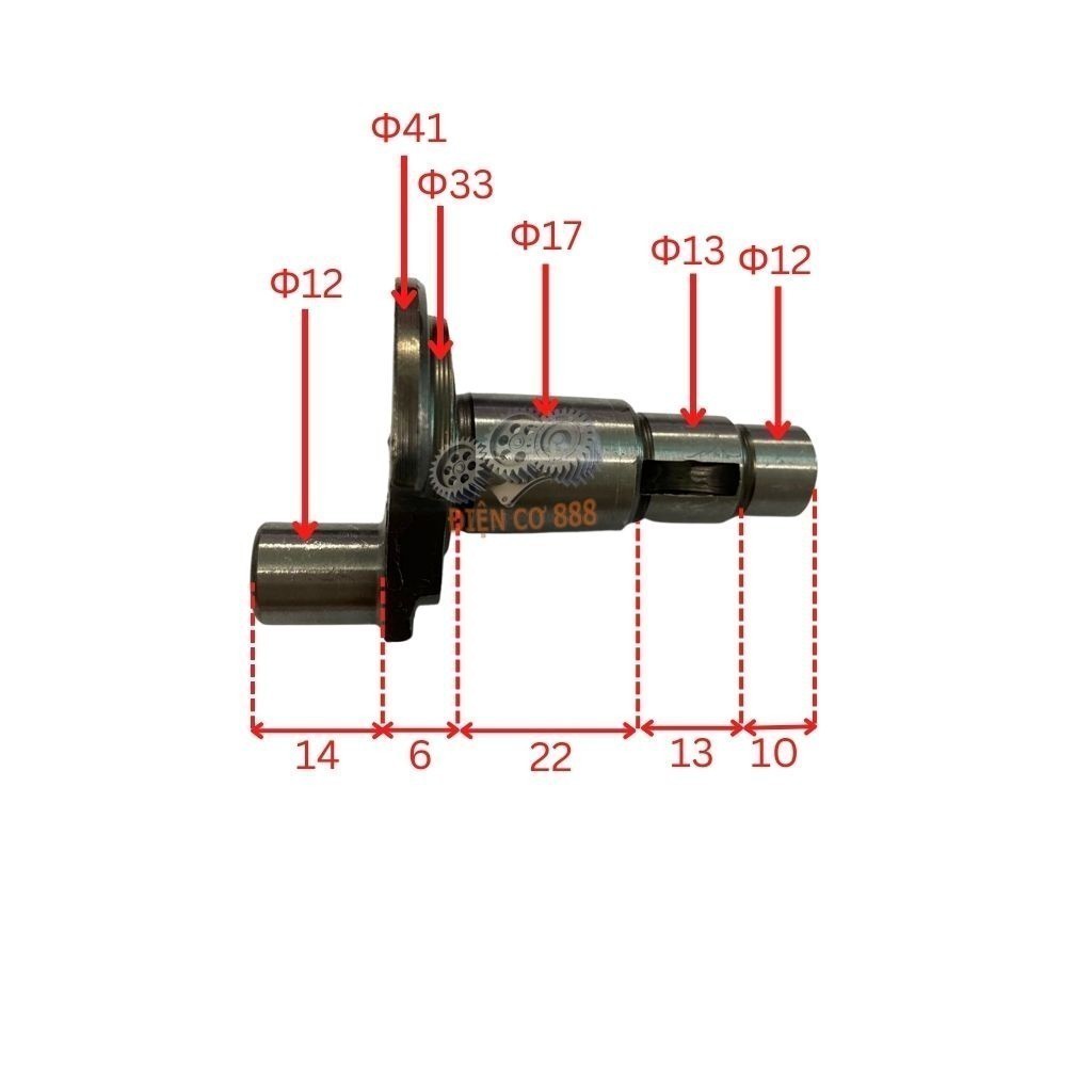 Trục khuỷu đục Makita 0810, DCA AZG6, AZG06-6 bằng thép  - CRANK SHAFT, 321954-1