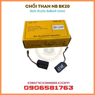 (Chính hãng) Chổi than BK20 NB kích thước 6x8x14mm