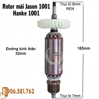 (Hàng DCA) Rotor mài Jason, Hanke 1001 thân 32mm dài 165mm 220V - Tặng chổi than