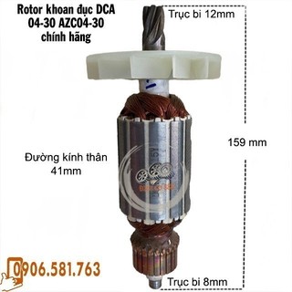 Rotor khoan đục DCA 04-30 AZC04-30 6 Răng Thân 41mm Dài 159mm dây đồng 220V - Tặng chổi than