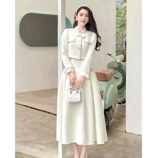 Sét váy dạ chân váy dài hàng cao cấp sang chảnh kèm ảnh thật