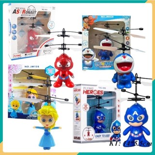 Đồ chơi Búp bê Bay Cảm Ứng Mẫu Công Chúa ELSA - Đôrêmon - Siêu Nhân Nhện Dùng Pin Sạc tiện lợi