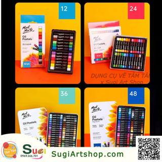 Màu sáp dầu cao cấp mont marte 12/24 màu oil pastel mềm mịn - oil pastels mont marte signature