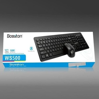 Bộ bàn phím chuột không dây wireless Bosston WS500 cho máy tính và laptop mỏng phím nhạy -Hàng mới