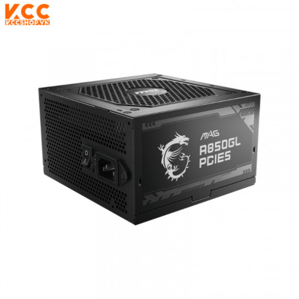 Nguồn máy tính cá nhân MSI MAG A850GL - 850W ( ATX 3.0, PCIe 5.0, Full Modullar, Màu đen)