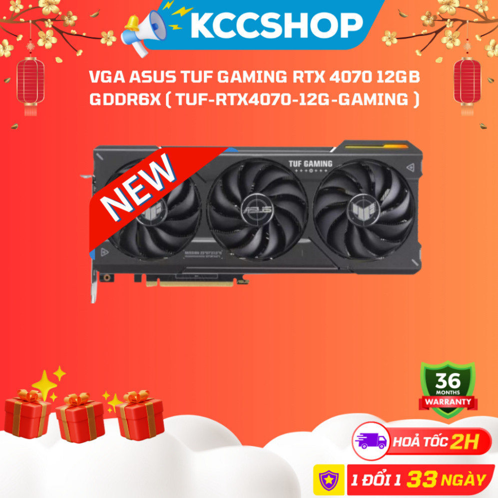VGA ASUS TUF Gaming RTX 4070 12GB GDDR6X - TUF 4070 Ti O12G GAMING - BH 60 Tháng Chính Hãng.
