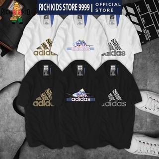 Áo Phông nam nữ unisex tay ngắn không cổ in hình ADIDAS 2 phông cộc tay màu trắng đen vải cotton cao cấp có big size .