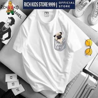 Áo phông zara chó bull mặt xệ unisex thun cotton 4 chiều .