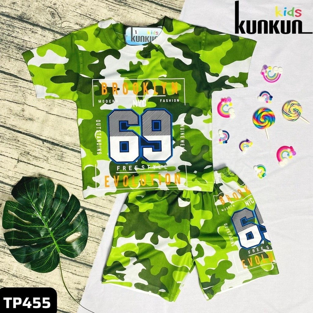 Quần áo trẻ em In 3D hình áo lính brooklyn - Bộ cộc tay bé trai size đại từ 10-60kg KunKun TP455