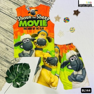Quần áo trẻ em in 3D hình cừu & chó size đại 10-60kg KunKun BL144 - Bộ ba lỗ bé trai thun lạnh co giãn 4 chiều cao cấp