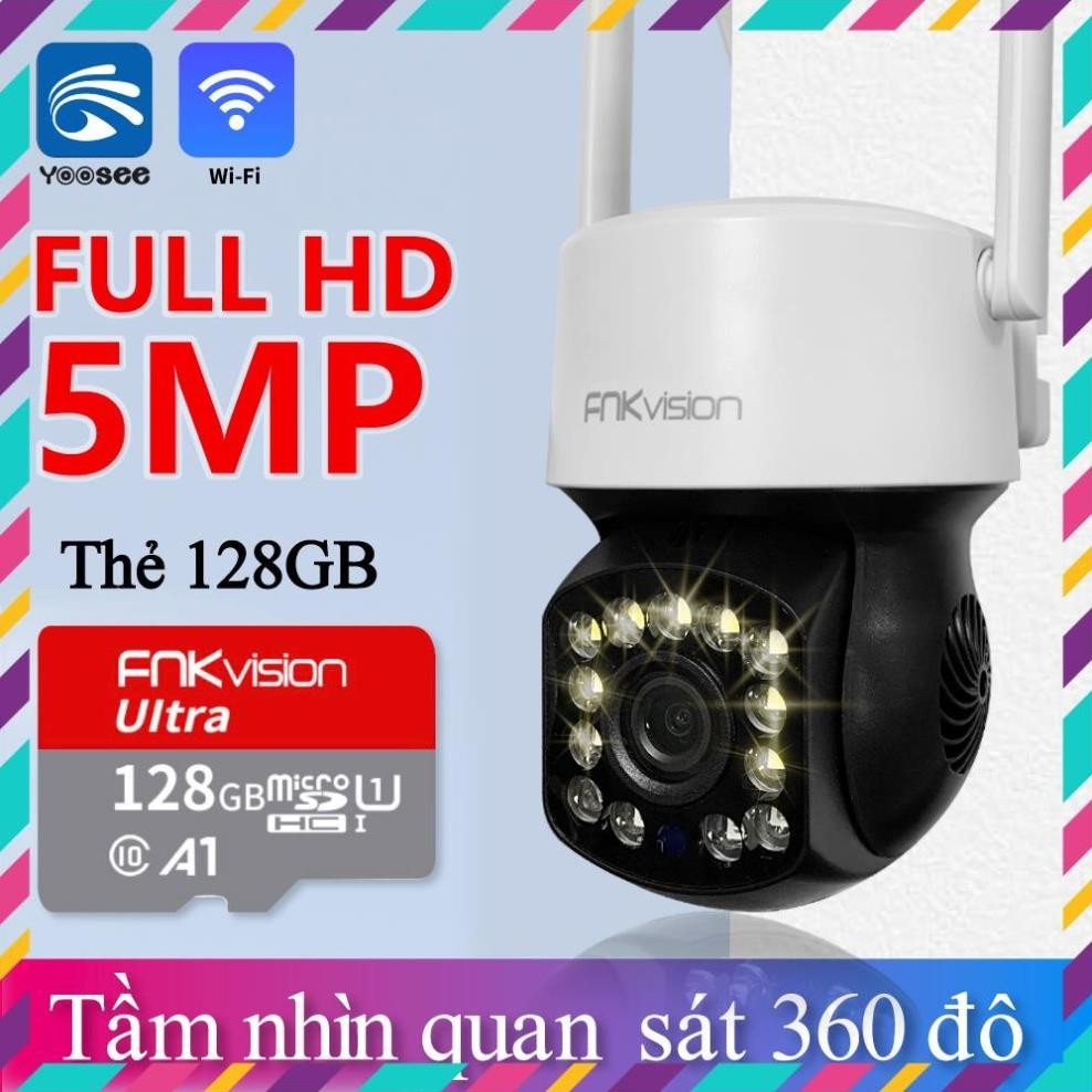 Camera PTZ mini outdoor Fnkvision 5.0MP Yoosee - đêm có màu - đàm thoại 2 chiều - BH 12 tháng