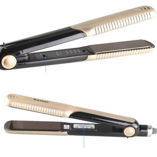 Máy duỗi tạo kiểu tóc Kemei KM 327 chỉnh nhiệt độ thông minh chuyên dùng duỗi ép thẳng uốn cúp đuôi -Có BH