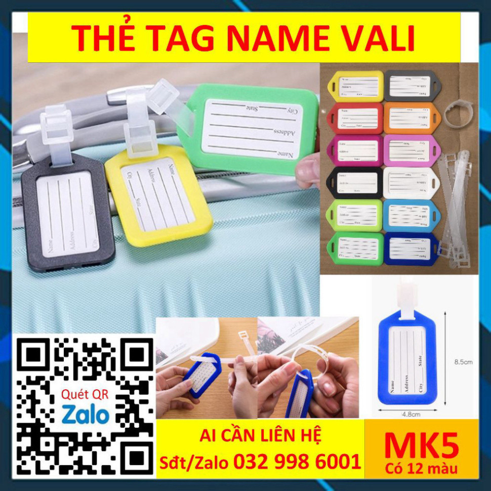 Combo 20 Thẻ vali MK5 Tag hành lý Thẻ chìa khóa Móc khóa name tag Thẻ đánh dấu chìa khóa magic1