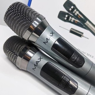 Micro karaoke không dây cho amly loa kéo sound card livestream hay UHF 1 mic và 2 mic Max 39 sạc pin -Có BH