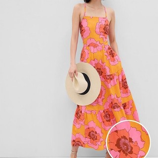 GAP - Đầm Vải Nữ - Tie  Back Tiered Maxi Dress 549263-02
