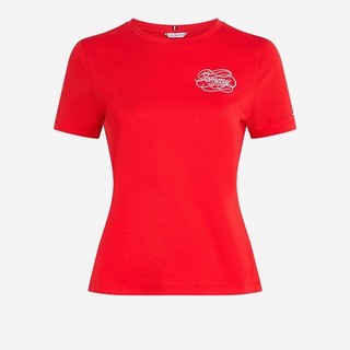 OFF-TOMMY HILFIGER - Áo Thun Nữ Tay Ngắn Im Slim Tommy Script Tee Ss WW0WW40390SNE