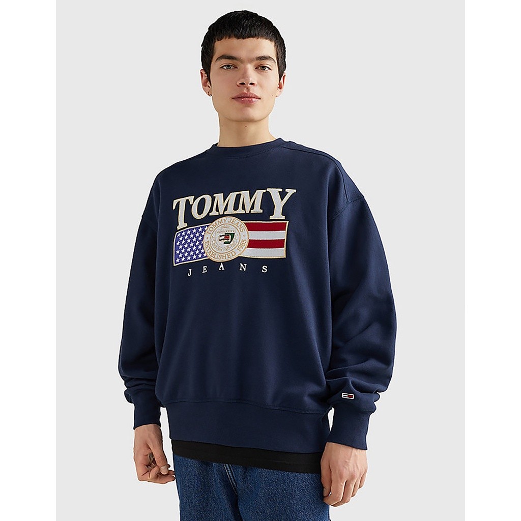 TOMMY HILFIGER - Áo Sweatshirt Nam Tay Dài Tjm Boxy Tj Luxe Crew DM0DM15717C87
