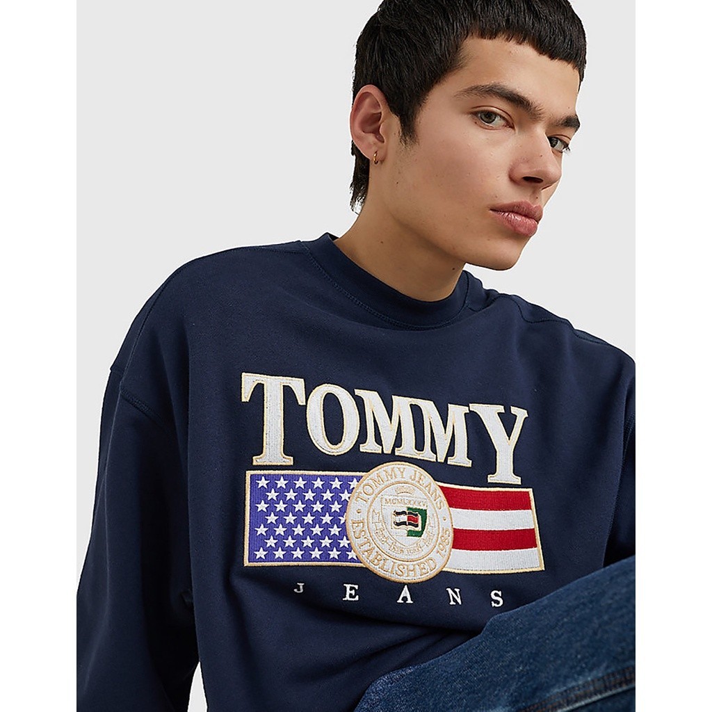 TOMMY HILFIGER - Áo Sweatshirt Nam Tay Dài Tjm Boxy Tj Luxe Crew DM0DM15717C87