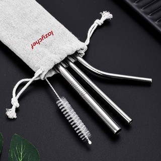  Set 3 ống hút inox kèm túi đựng và cọ vệ sinh Lazychef