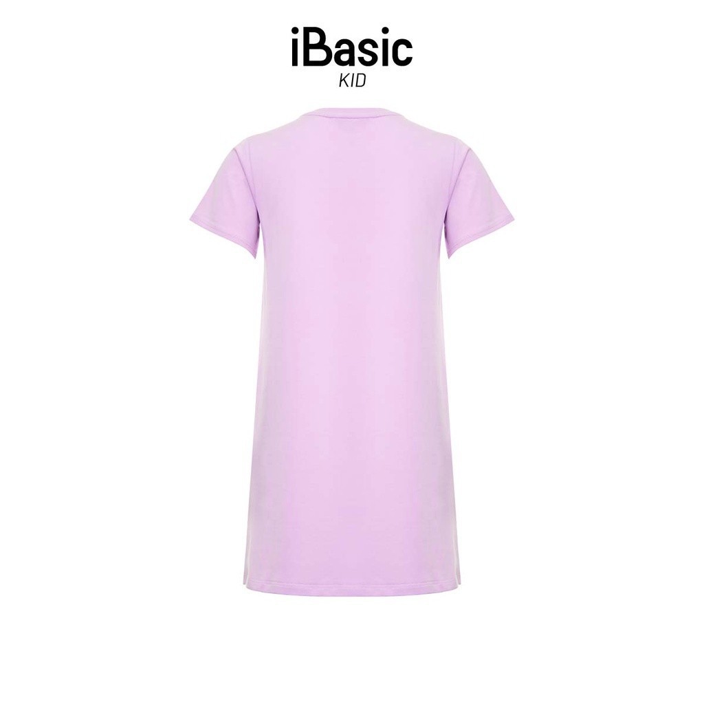 Đầm mặc nhà bé gái tay ngắn thun cotton in hoạ tiết iBasic HOMG007