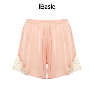 Quần đùi mặc nhà nữ lụa phối ren iBasic HOMW011B