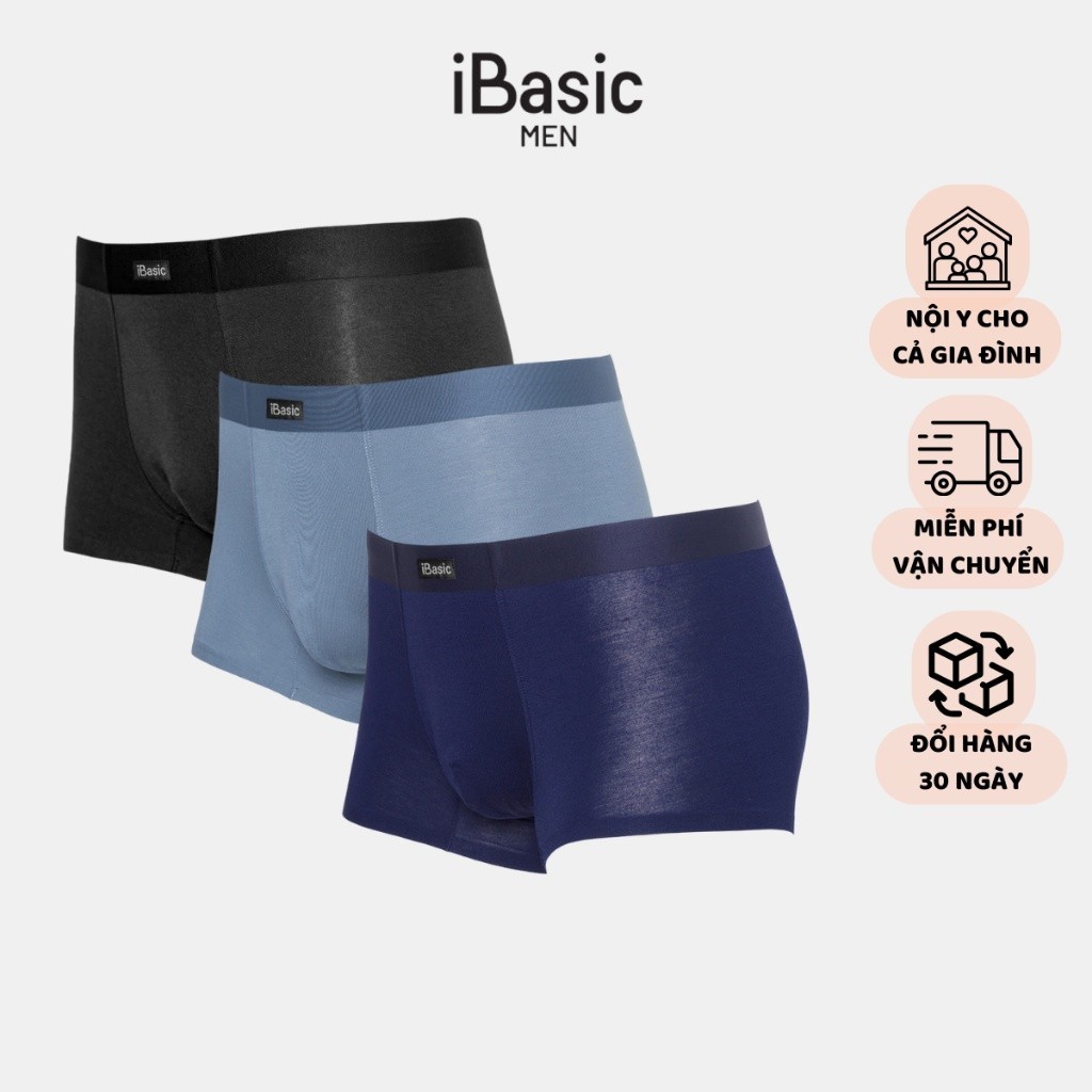 Combo 3 quần lót nam không đường may bonding trunk iBasic PANM104