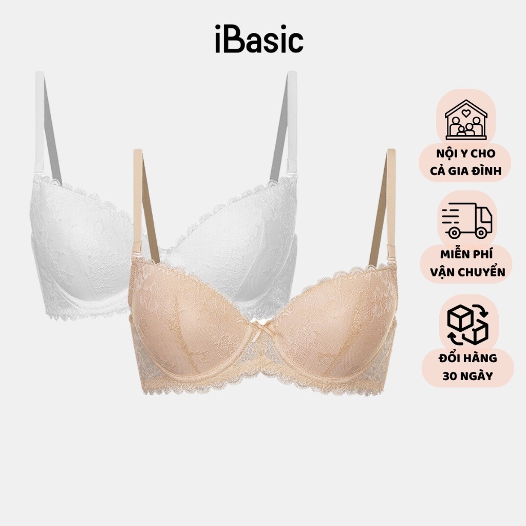 Combo 2 áo ngực demi mút vừa ren iBasic VA086