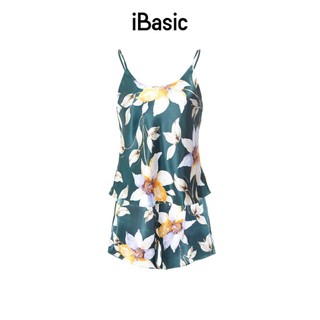 Đồ mặc nhà lụa satin hai dây ngắn iBasic HOMW024 và HOMW025