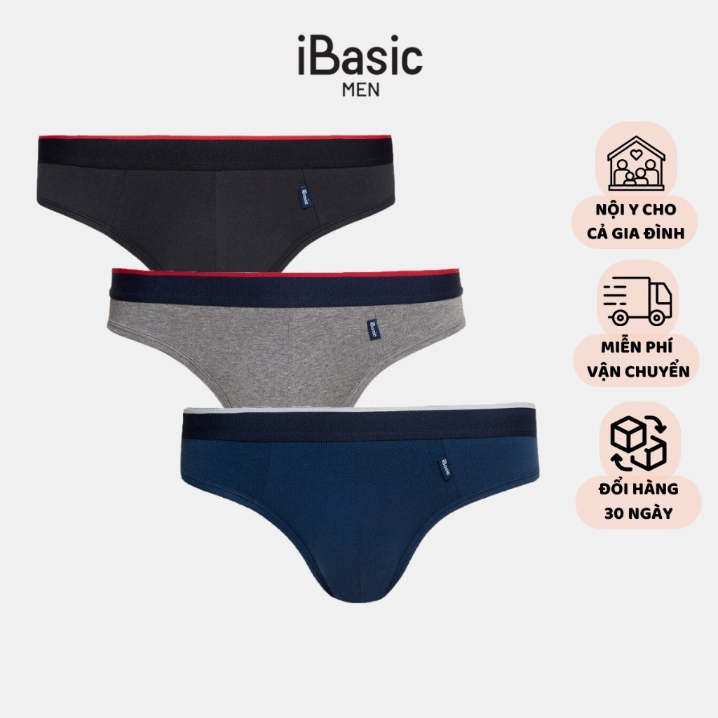 Combo 3 quần lót nam tam giác thun cotton iBasic PANM045