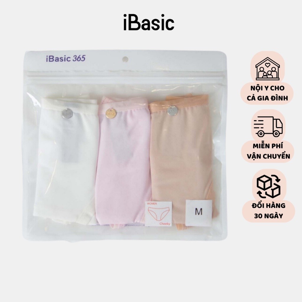 [VOUCHER 100K] Set 3 quần lót nữ cheeky thun lạnh iBasic PANW090