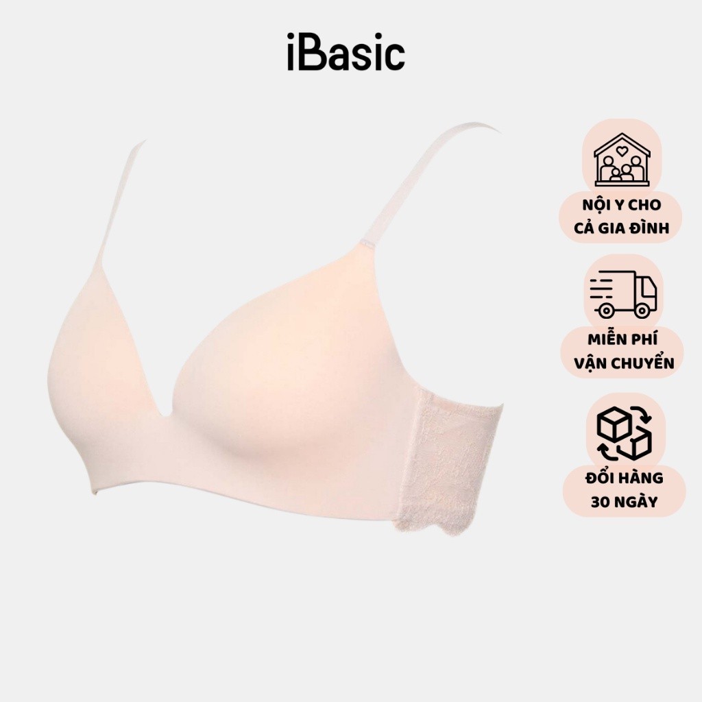 Áo ngực mút mỏng không đường may phối ren iBasic BRAW061