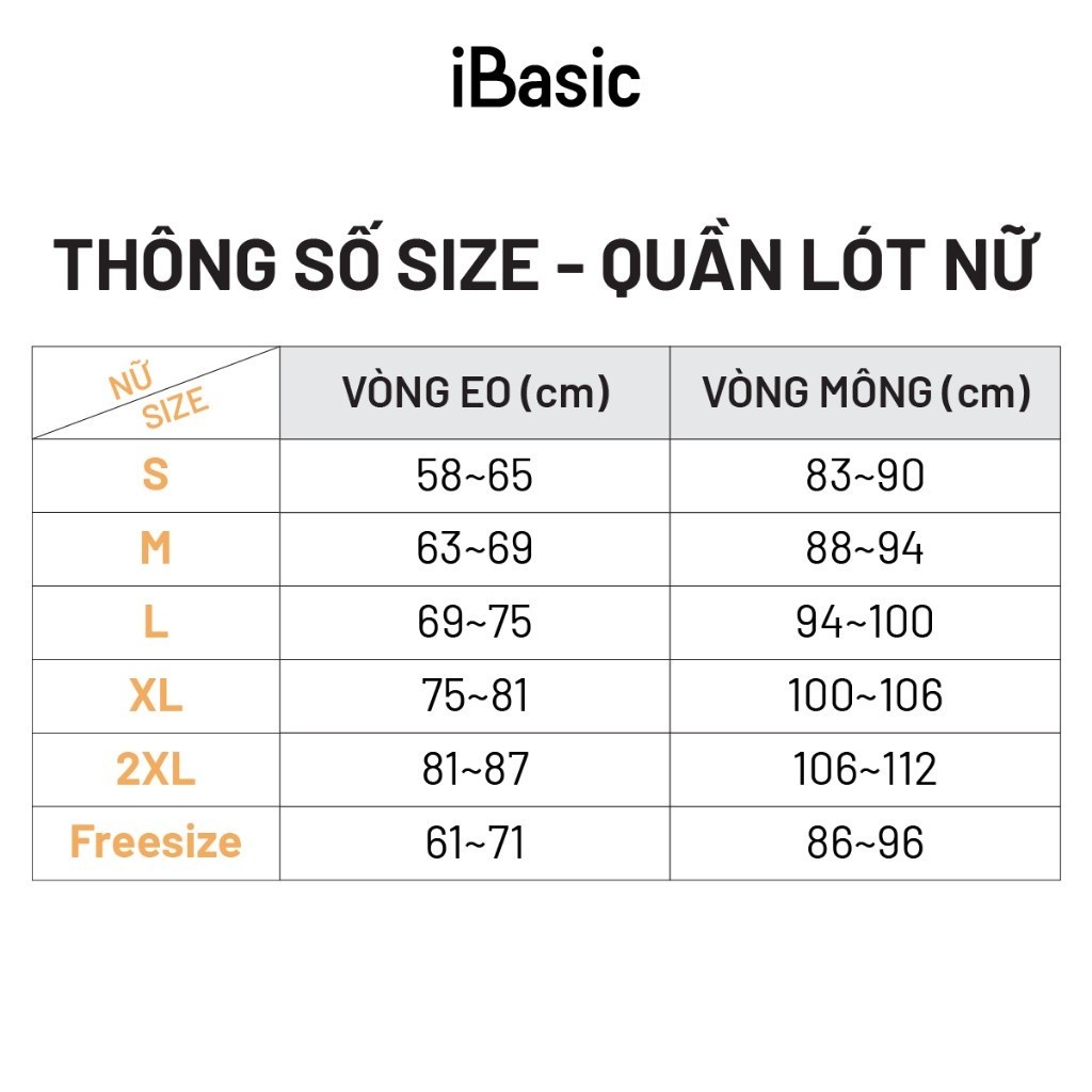 [MUA 2 TẶNG 1] Combo 3 quần lót nữ thun lạnh iBasic V199-3