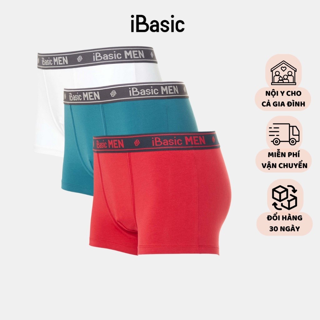 [MUA 2 TẶNG 1] Combo 3 quần lót nam trunk iBasic PANM078