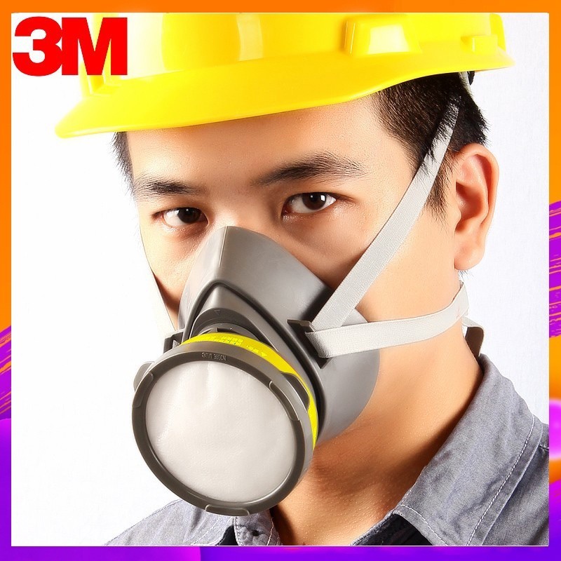 Bộ mặt nạ phòng độc 3M3200 Sơn phun thuốc trừ sâu PM2.5 Chống bụi khói mù thoáng khí Dễ thở