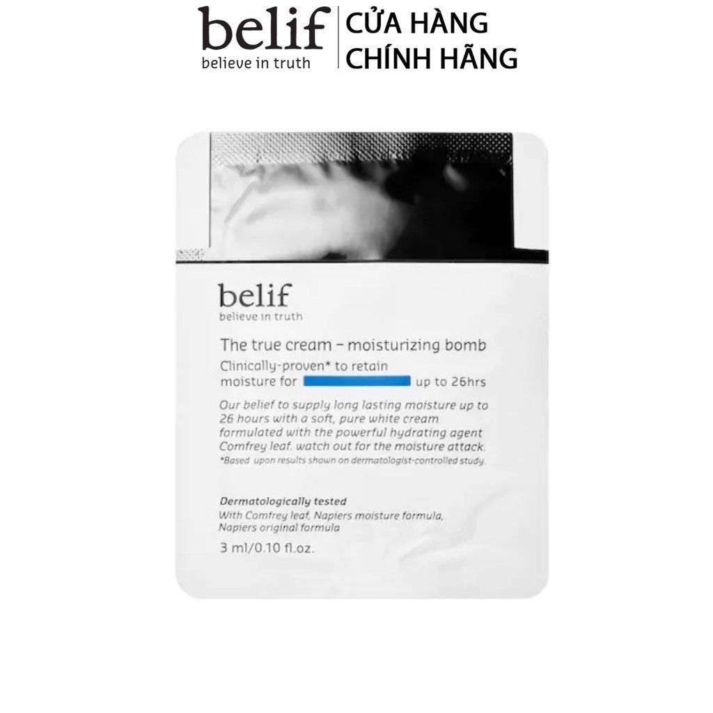 [HB Gift] Combo 3 gói Kem cấp ẩm tức thì dạng gel Belif The True Cream Moisturizing Bomb