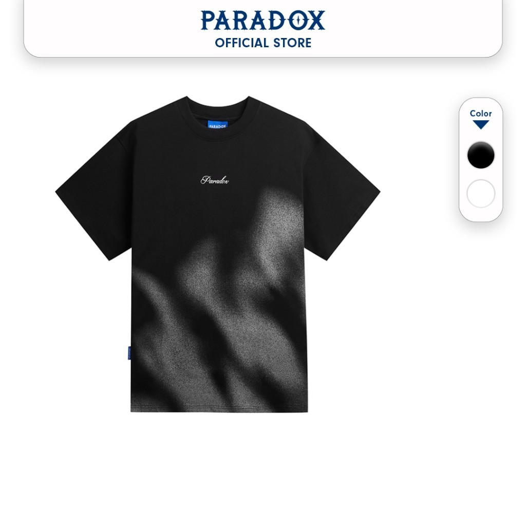 Áo thun form rộng Paradox tay lỡ - Unisex - In hình - SHADOW TEE - Đen, Trắng