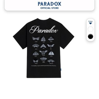 Áo thun form rộng paradox tay lỡ - unisex - in hình - moths tee - đen, trắng