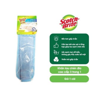 [QUÀ TẶNG] Khăn lau chén đĩa 3M™ Scotch-Brite®, Microfiber cao cấp 3 trong 1, gói 1 cái