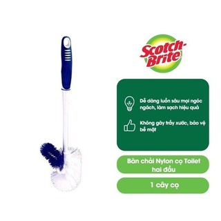 Combo dụng cụ dọn dẹp nhà vệ sinh cao cấp 3M™ Scotch-Brite® - Bàn chải chà sàn không trầy xước + Cọ toilet 2 đầu đa năng