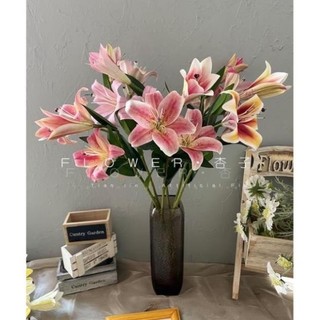 Hoa ly giả cao cấp - hoa giả nhiều màu sắc trang trí bàn ăn, nhà cửa, văn phòng, nhà hàng may flower