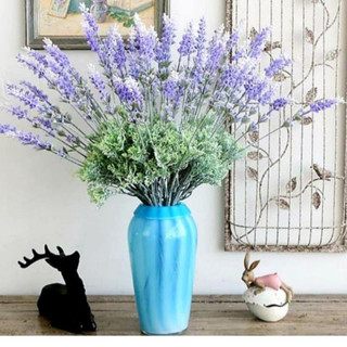 Hoa giả decor hoa giả trang trí violet phủ tuyết sang trọng bền đẹp lavender oải hương