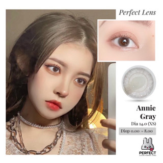  Kính Áp Tròng Perfect Lens Annie Gray Màu Xám Viền Nhạt Dia 14.0 Giãn Nhỏ Có Độ Cận Sử Dụng 1 Năm 