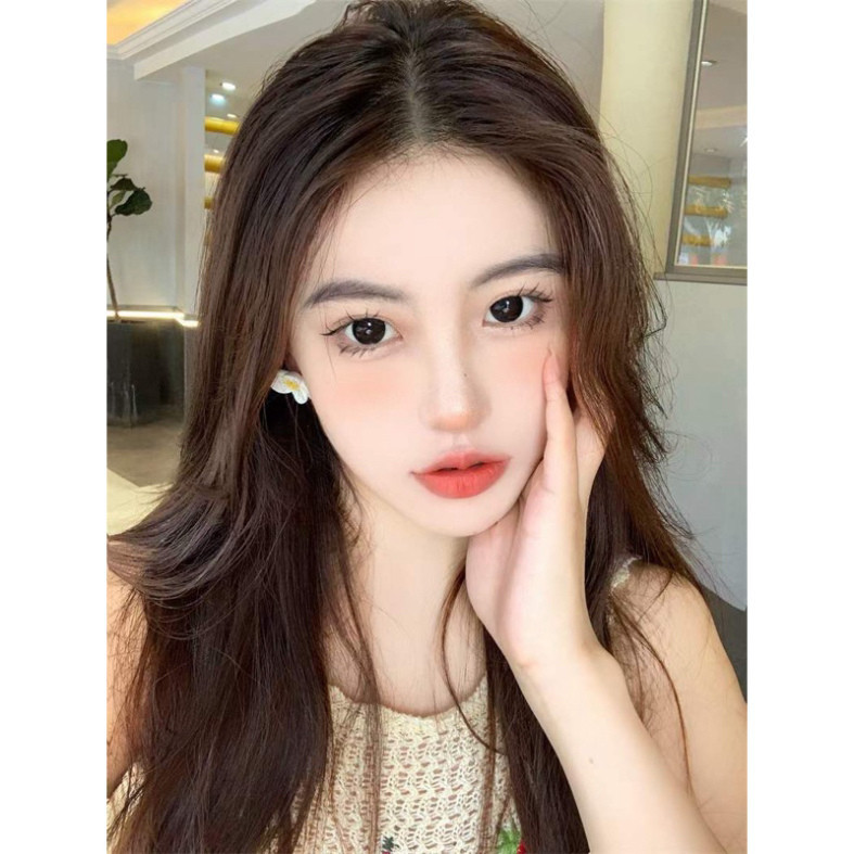 Lens Ảnh Mắt Thật, Nancy Black Perfect Lens, dia 14.3, kính áp tròng đen giãn to , có độ cận, có viền
